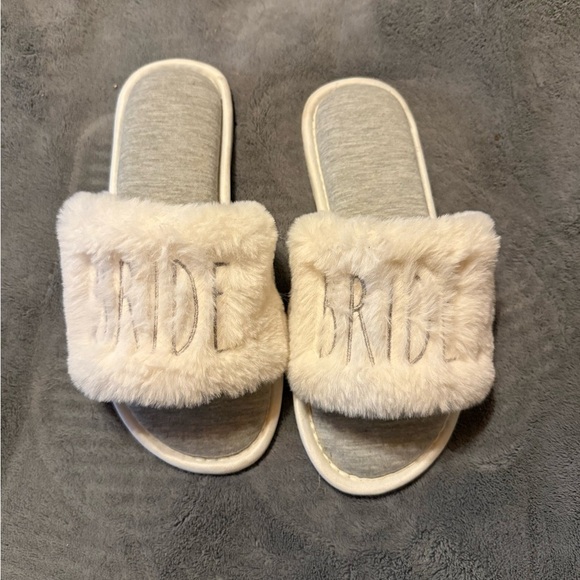 Rae Dunn Shoes - Rae Dunn Bride Fuzzy Slippers